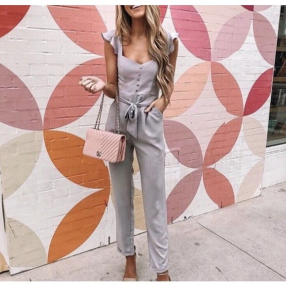 MORE TO COME Gloria Flutter Jumpsuit Lavender Purple - Picture 1 of 5